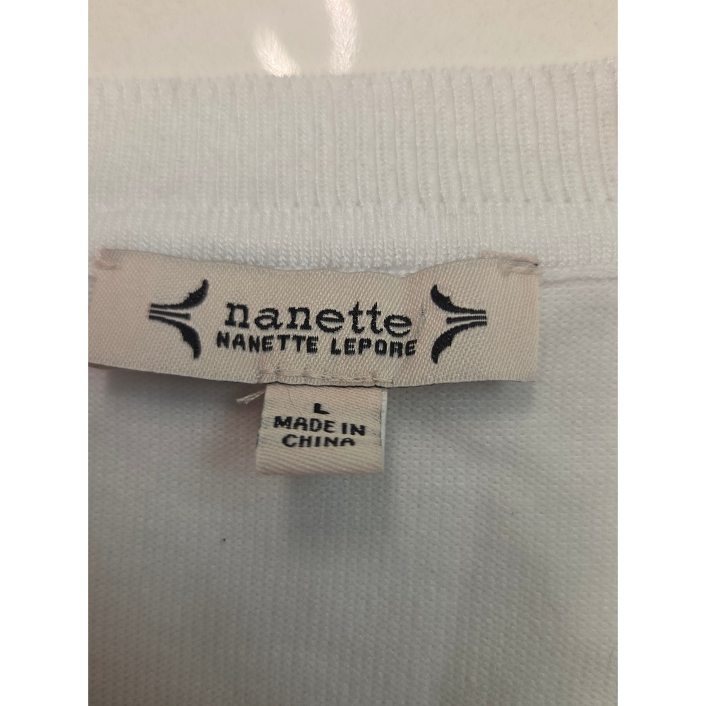 Nanette Lepore Womens White Short Sleeve Ruffle Tiered Knit Top New Small - Picture 7 of 11